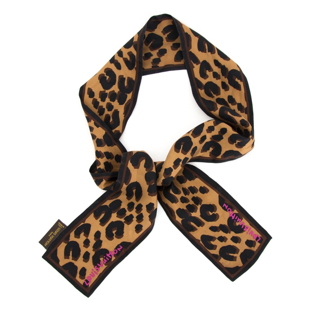 Louis Vuitton x Stephen Sprouse Brown Leopard Print Silk Bandeau